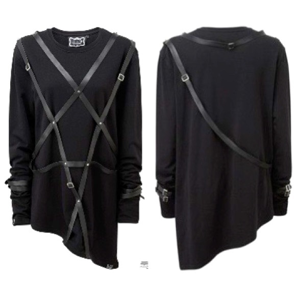 Killstar Sweaters - Killstar unisex Lucas long sleeve top with straps- XS